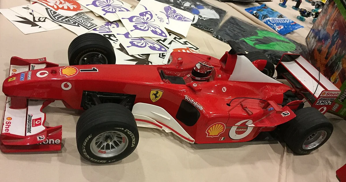 Side view of a Ferrari's Formula 1 car from the Diecast Convention, Mexico 2017